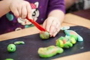 Kids Playing with play-dough